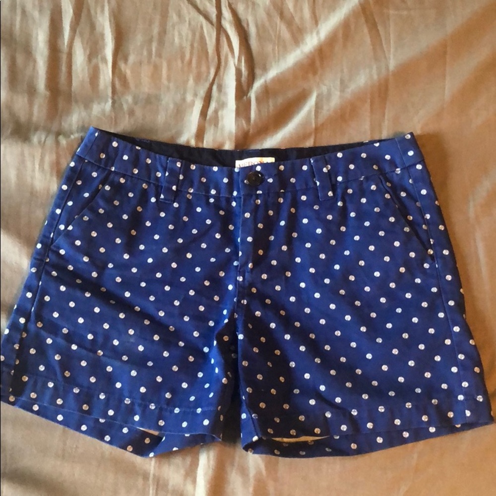 Merona size 2 blue and white polka dot shorts 5”